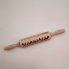 Wooden Rolling Pin with Christmas Reindeer Design