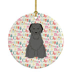 Merry Christmas Briard Black Ceramic Ornament