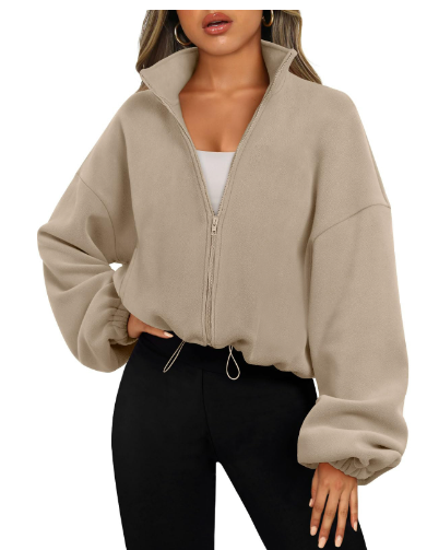 Women's Half-Zip Stand Collar Polar Fleece Sweater