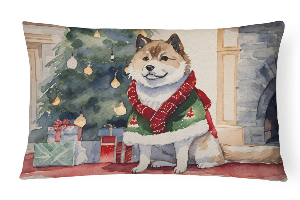 Akita Christmas Throw Pillow