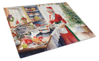 Cookies with Santa Claus Mrs. Claus Glass Cutting Board
