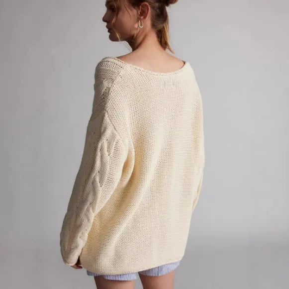 Loose V-Neck Pullover Sweater | Streetwear