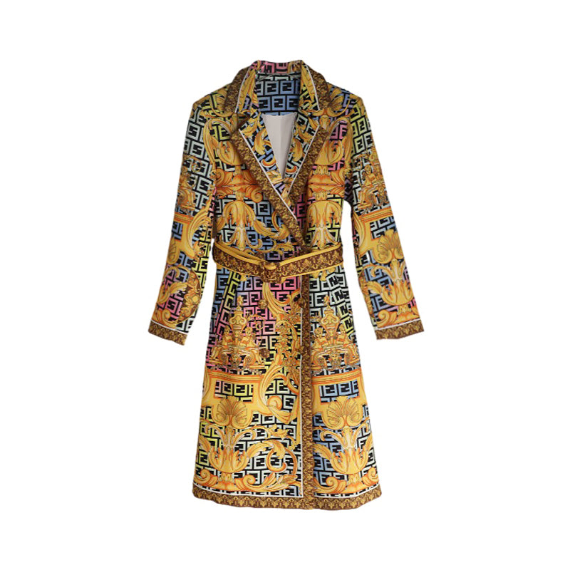 Vintage Printed Fashion Coat for Women