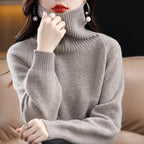 Women's 100% Merino Wool High Neck Sweater Top