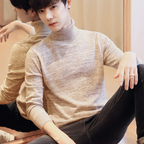 Autumn Men's Slim Fit High Collar Velvet Sweater