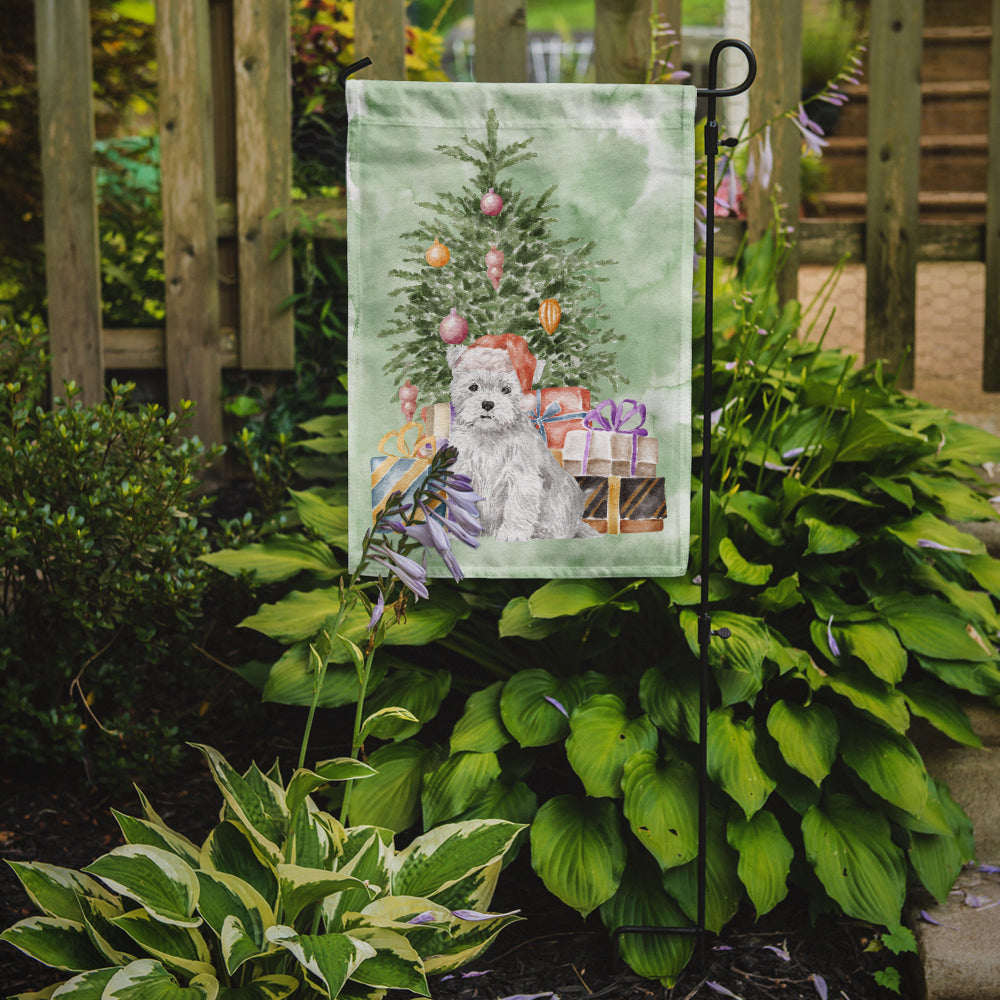 West Highland White Terrier Puppy Christmas Presents and Tree Garden Flag