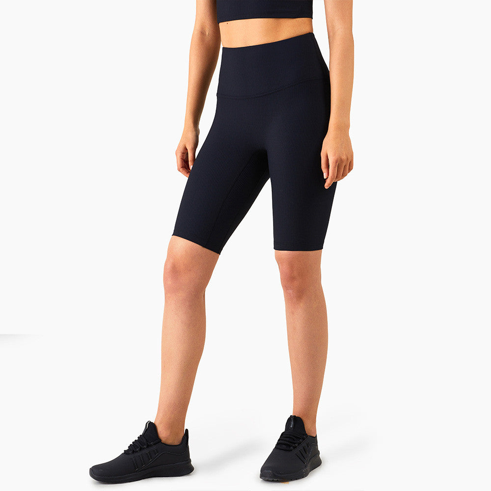 High Waist Peach Hip Yoga Shorts for Women