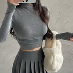 Turtleneck Long Sleeve T-shirts for Women
