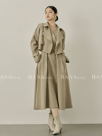 Elegant Sleeveless Dress and Trench Coat Set