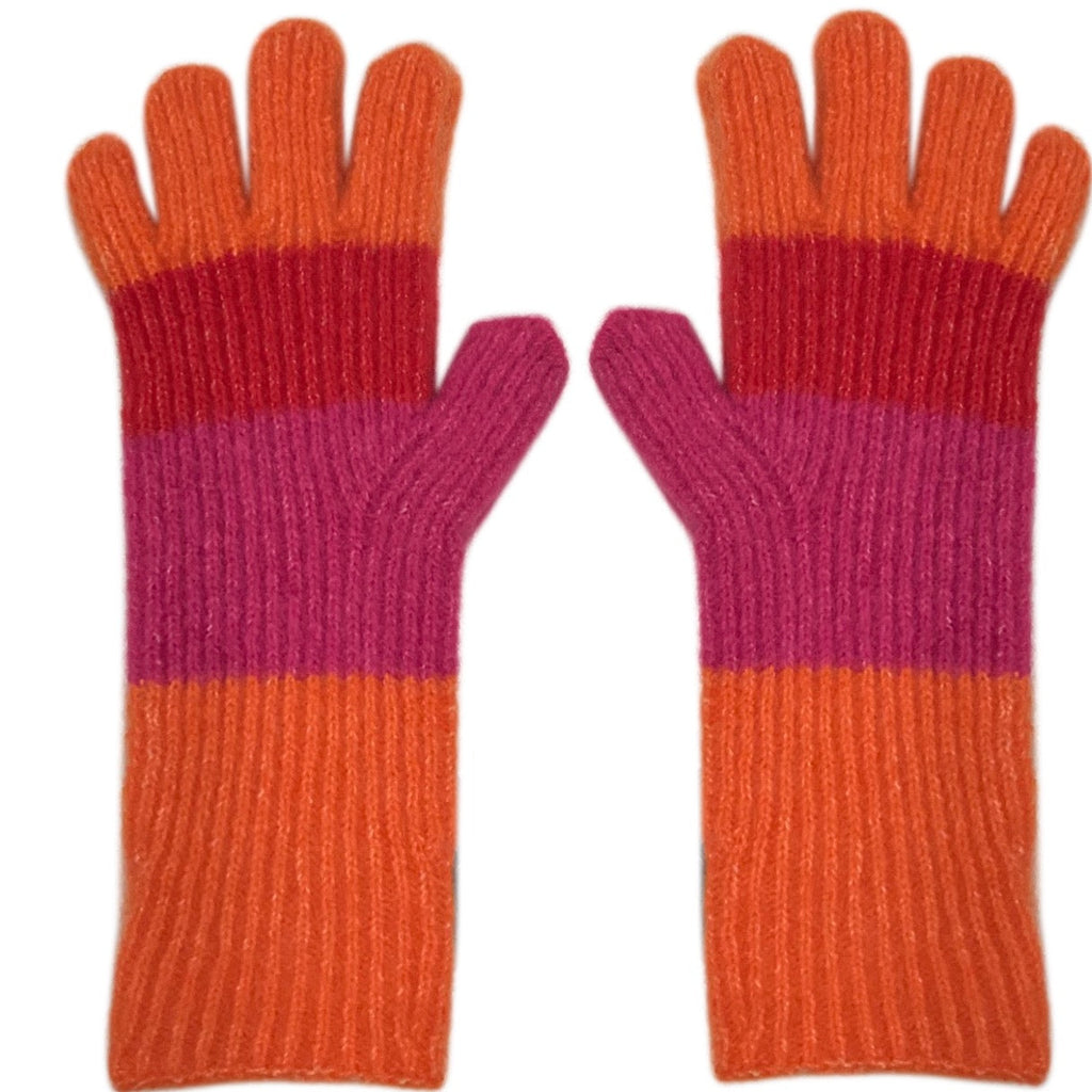 Cozy Color Stripes Long Gloves