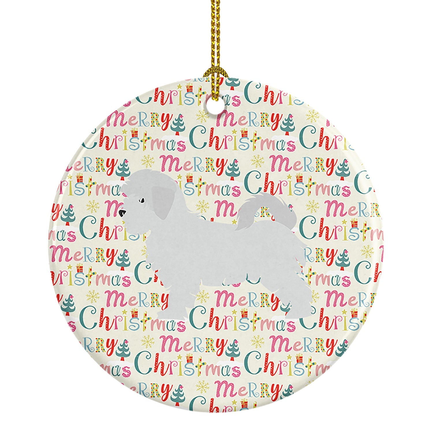 Maltese Merry Christmas Ceramic Ornament