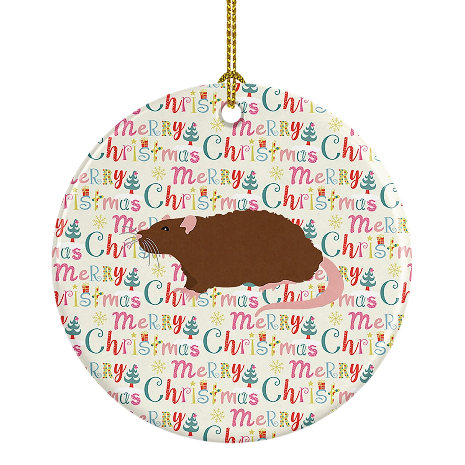 Rex Rat Christmas Ceramic Ornament