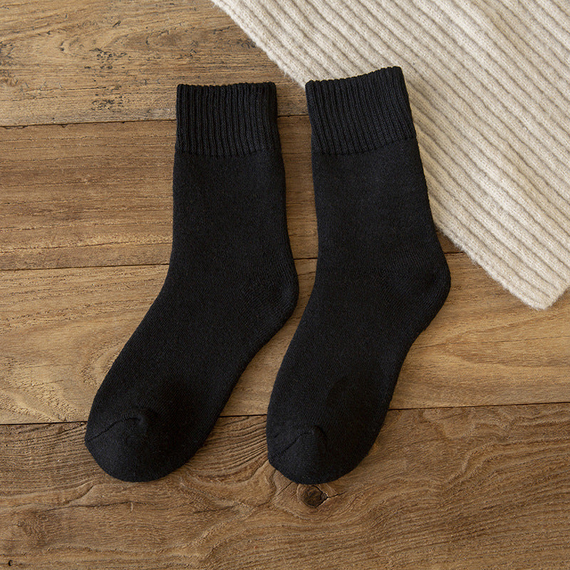 Solid Color Loop In Tube Imitation Rabbit Wool Socks