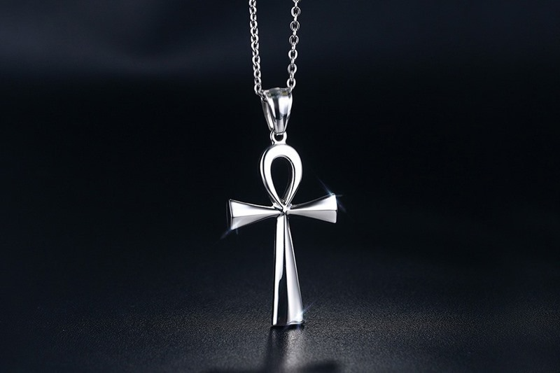 Gold and Steel Ankh Pendant