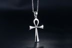 Gold and Steel Ankh Pendant
