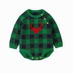 Autumn Long Sleeve Baby Bodysuit with Reindeer Print