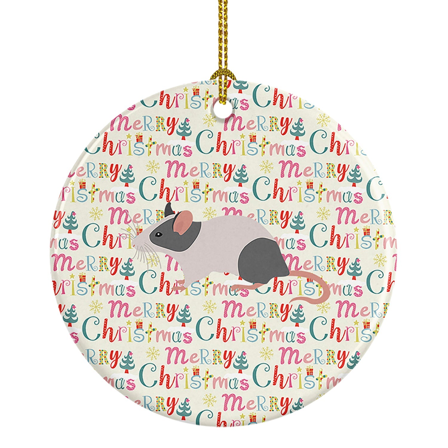 Japanese Mouse Christmas Ceramic Ornament