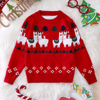 Children's Cartoon Elk Sweater for Christmas & Winter