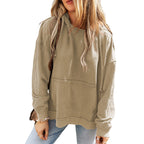 Solid Color Long Sleeve Casual Pullover Sweatshirt | Streetwear