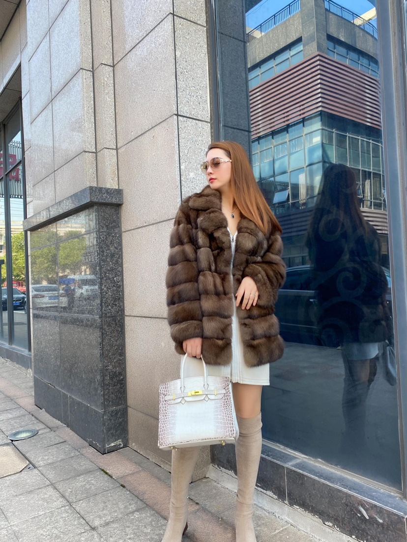 Faux Fur Zibeline Starry Coat