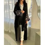 Embroidered Bat Sleeve Loose Cardigan