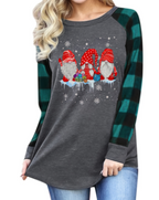 Women's Round Neck Long-sleeve Plaid Christmas Sweater