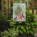 Beagle Puppy Christmas Presents and Tree Garden Flag