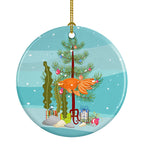 Celestial Eye Goldfish Merry Christmas Ceramic Ornament