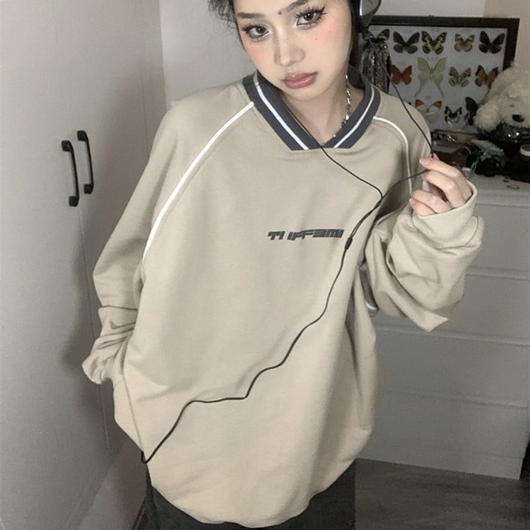 Women's Retro Cotton Sweater for Early Autumn