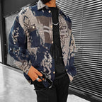 Plaid Long Sleeve Men's Jacket Shirt Combo