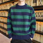 Men's Thick Knitted Round Neck Sweater for Autumn Winter