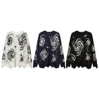 Men's Ripped Sweater with Cosmic Starry Sky Design