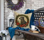 Scottish Deerhound Christmas Flowers Throw Pillow