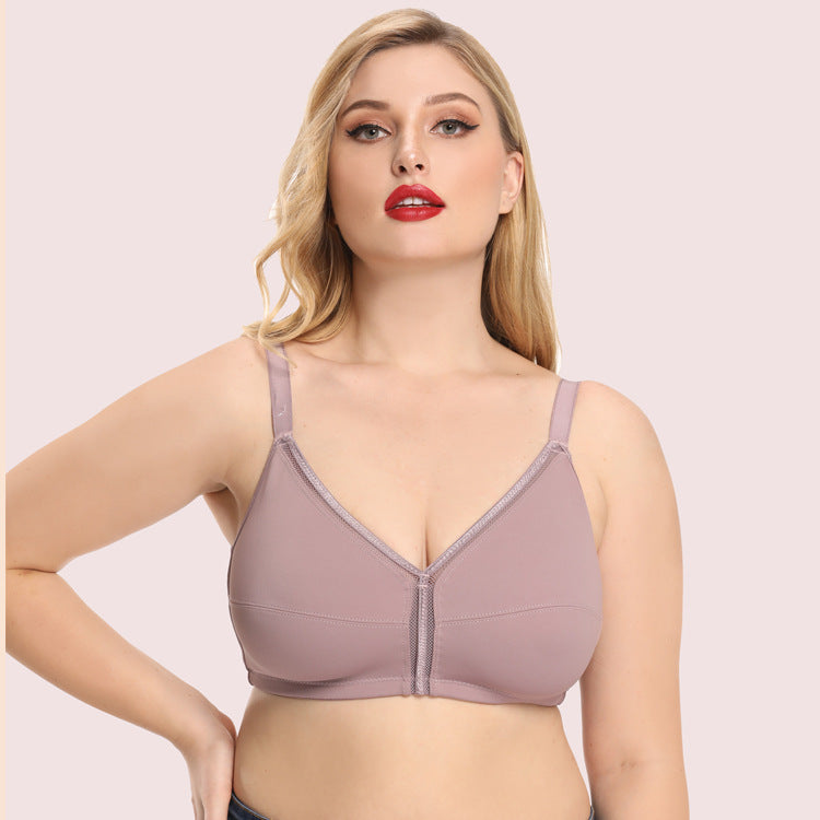 Plus Size Soft Seam Solid Push Up Bralette - Elegant Fit
