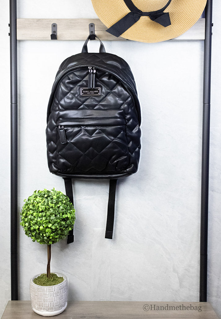 Marc Jacobs Moto Pillow Medium Black Quilted Backpack | Streetwear
