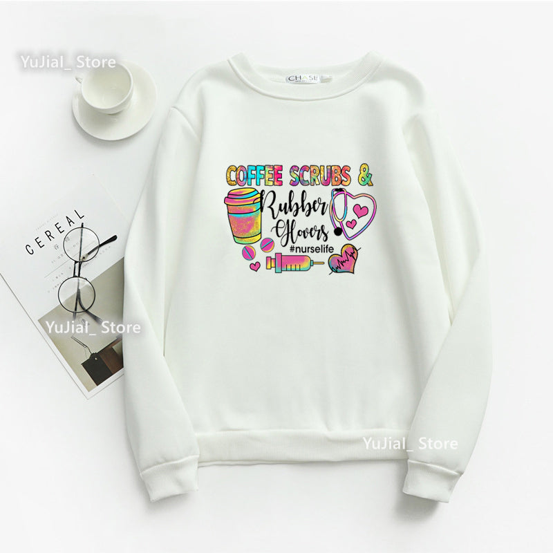 Nurse Heart Print Hoodie for Women - Fashionable Autumn/Winter | Streetwear