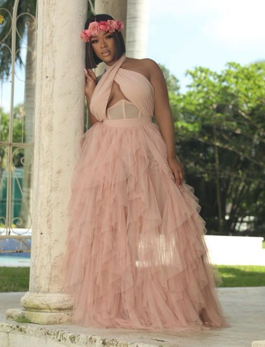 Evening Court Corset Dress in Net Yarn