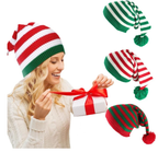 Red and Green Christmas Knitted Woolen Cap | Embroidered Cap
