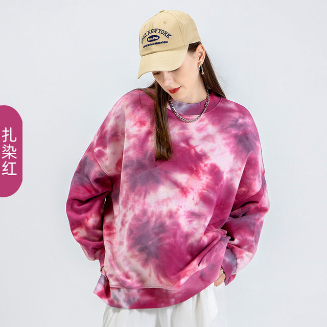 Women’s Oversized Printed Long Sleeve Sports Sweatshirt | Streetwear
