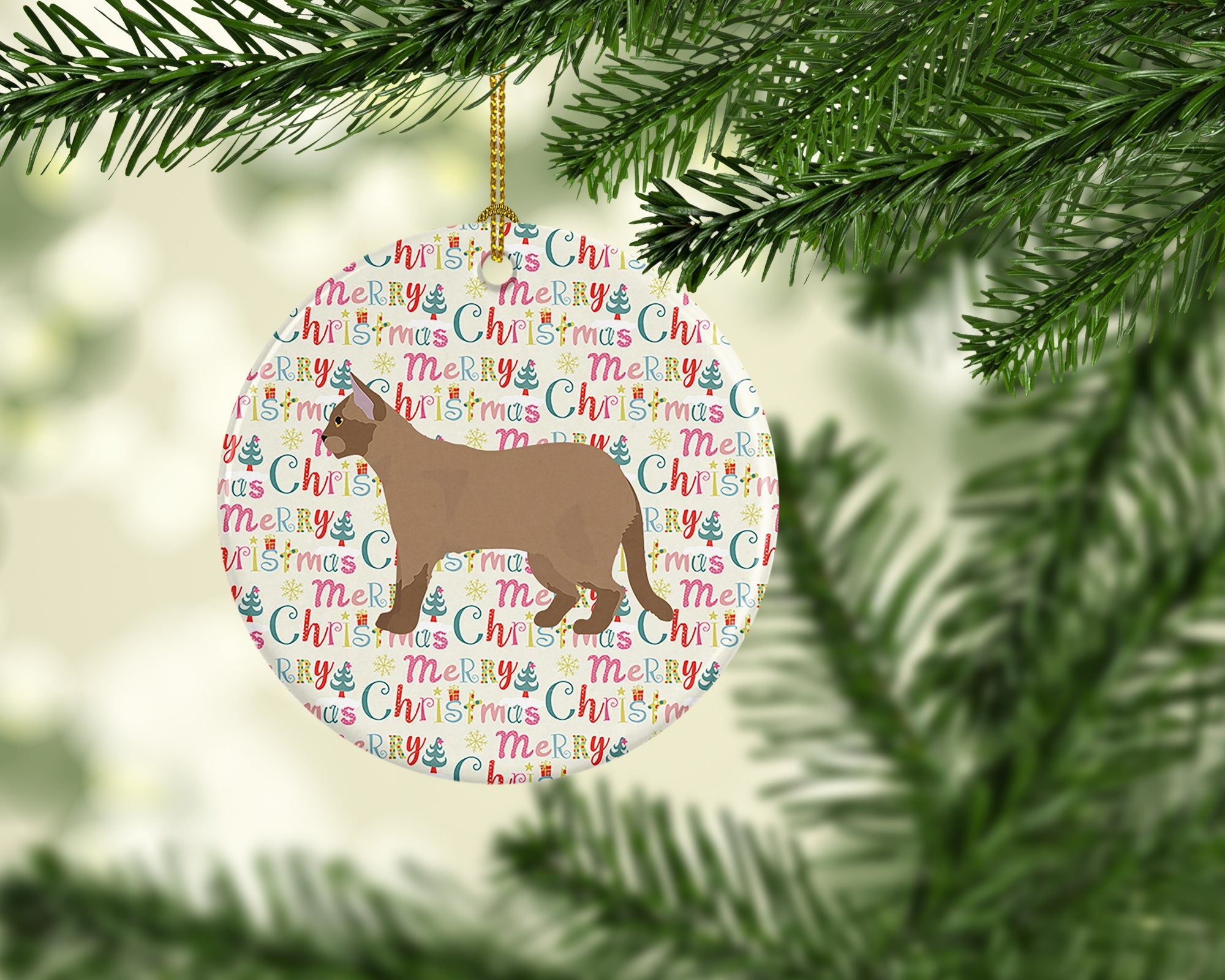 European Burmese #2 Cat Christmas Ceramic Ornament