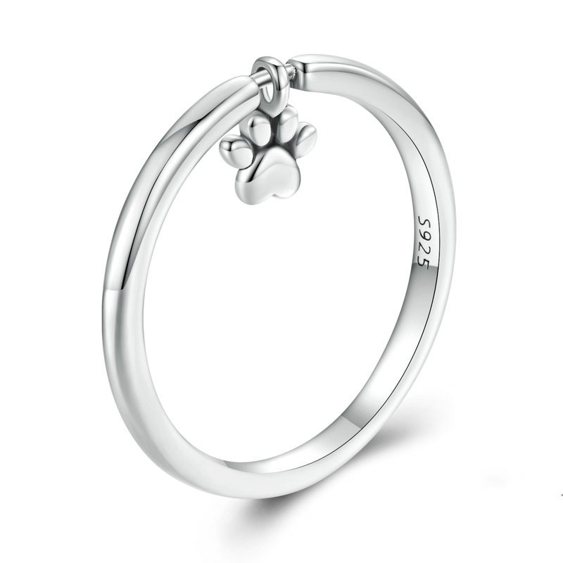 Dog Paw Charm Ring