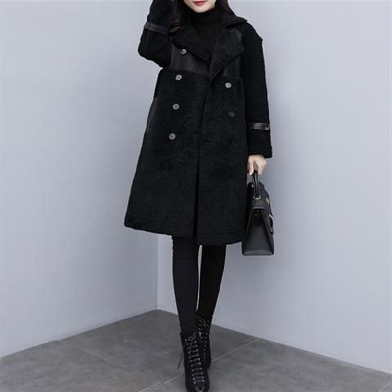 Mid-Length Faux Fur Lamb Hair Coat