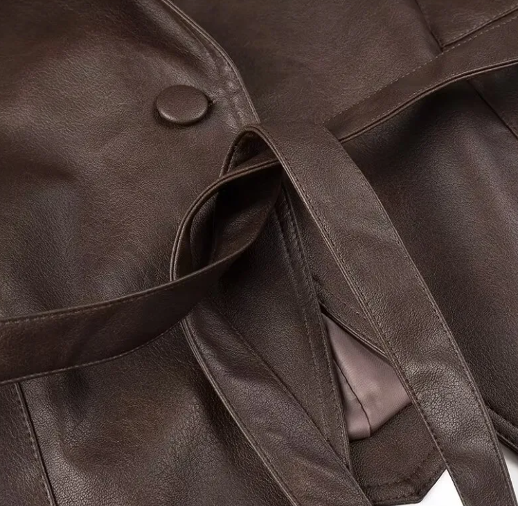 Loose-Fit Polyester Long Sleeve Coat