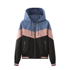Ladies Hooded Windbreaker Jacket for Outdoor Use