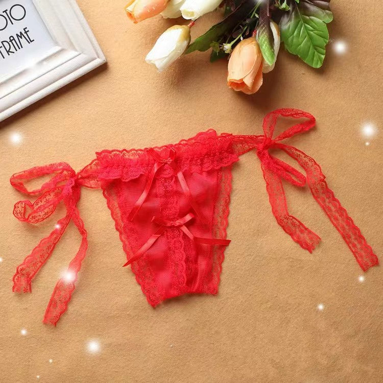 Lace Sexy T-Back Thong with Adjustable Size for Women