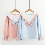 Sweet Girl Student Bow Tie Pullover Sweater | Streetwear