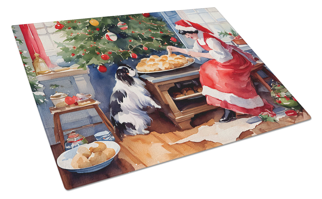 Japanese Chin Christmas Cookies Glass Cutting Board