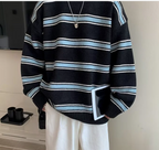 Men's Striped Crewneck Sweater for Autumn & Winter