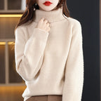 Women's 100% Merino Wool High Neck Sweater Top