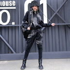 Fashion Personalized Denim Coat and Harem Pants Set
